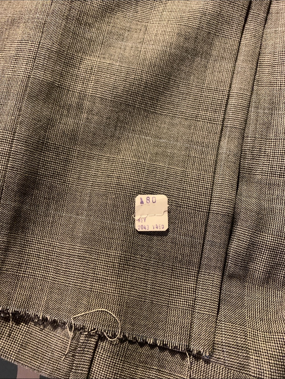 NWT Made in USA 100% worsted wool vintage Gray GlenPlaid Dress Pants unhemmed - Picture 6 of 6